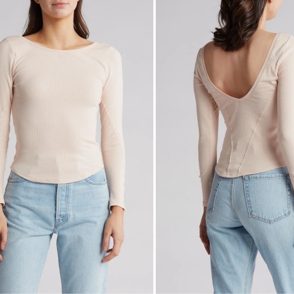 Free People - Long Run Layering Long Sleeve Top, Rose, Size S NWOT